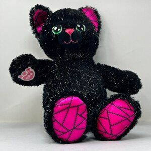 Build a Bear NIGHT MAGIC KITTY Cat Sparkle Halloween Witch Pink & Purple BABW